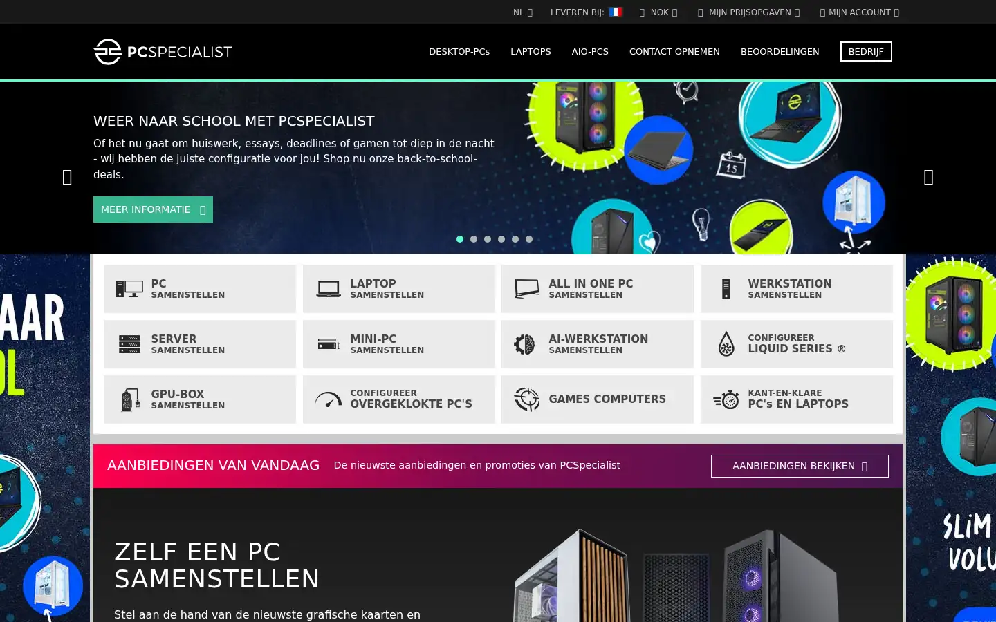 Screenshot of pcspecialist.be