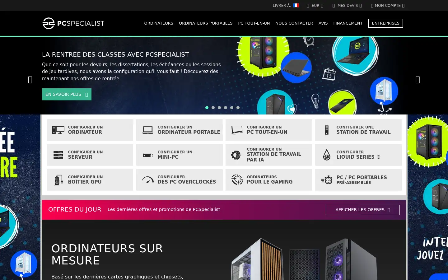 Screenshot of pcspecialist.fr
