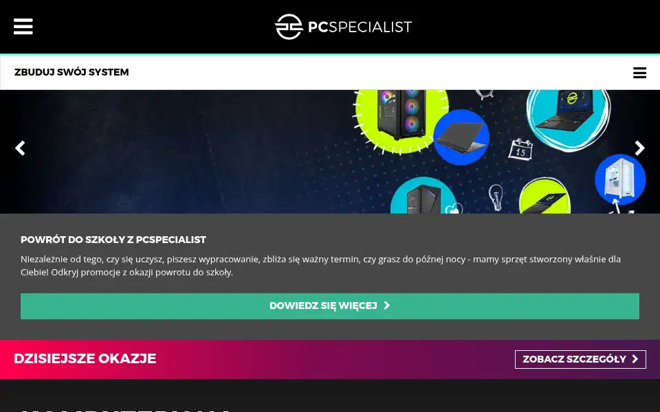 Screenshot of pcspecialist.pl