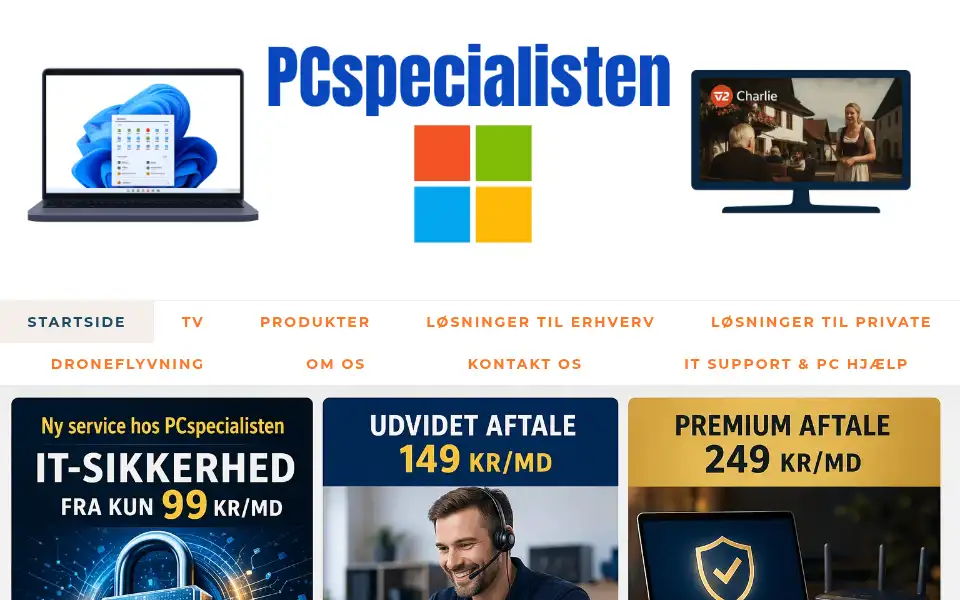 Screenshot of pcspecialisten.dk