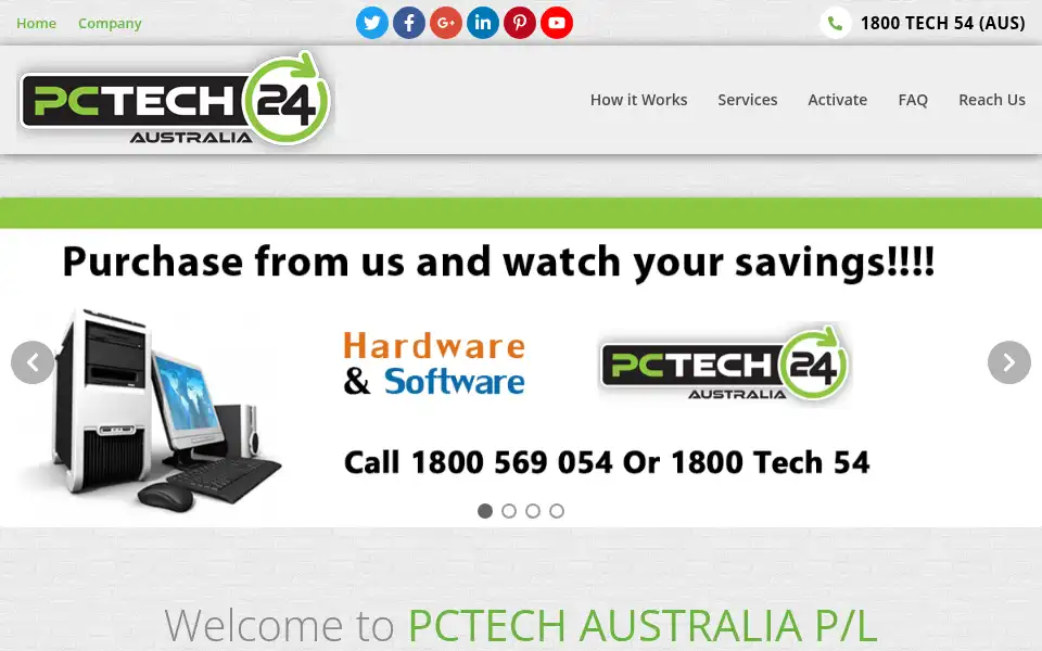 Screenshot of pctech24australia.com.au