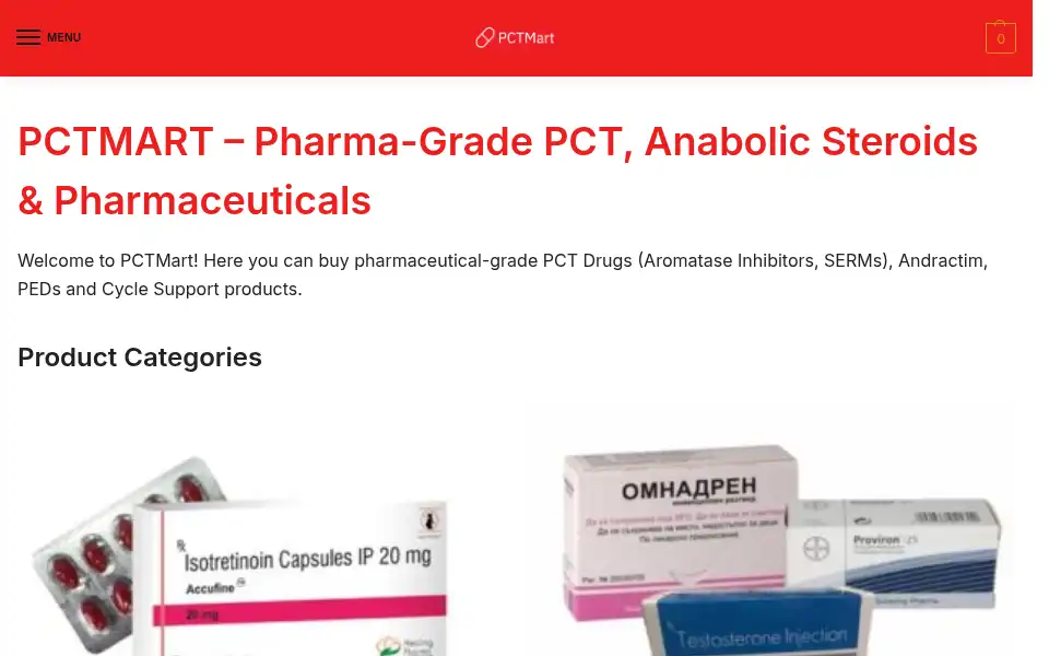 Screenshot of pctmart.com