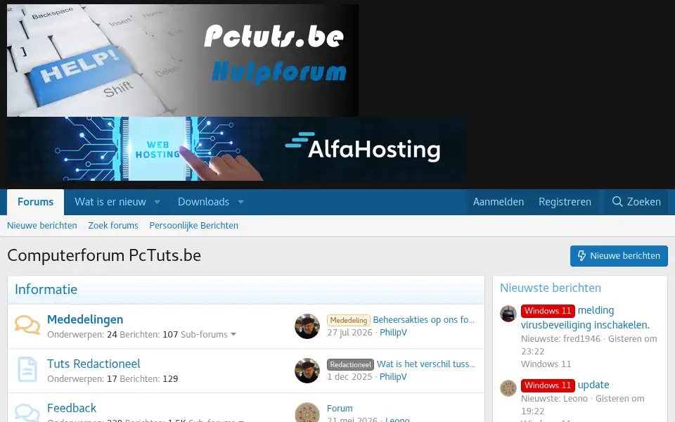 Screenshot of pctuts.be