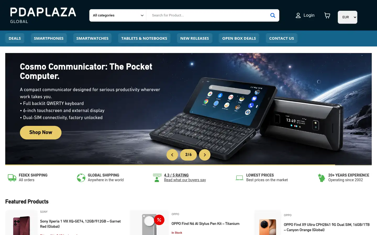 Screenshot of pdaplaza.ca
