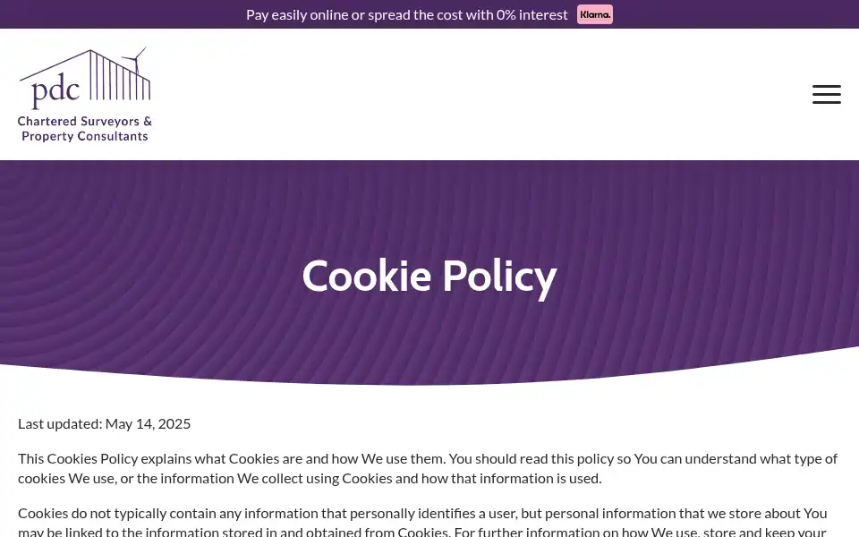 Screenshot of pdcsurveyors.com