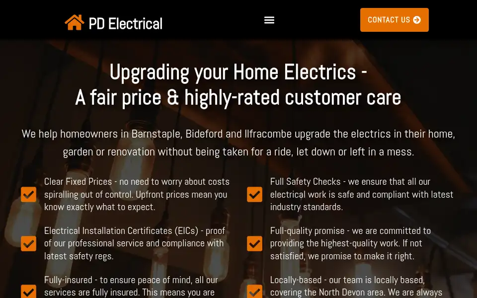 Screenshot of pdelectrical.info