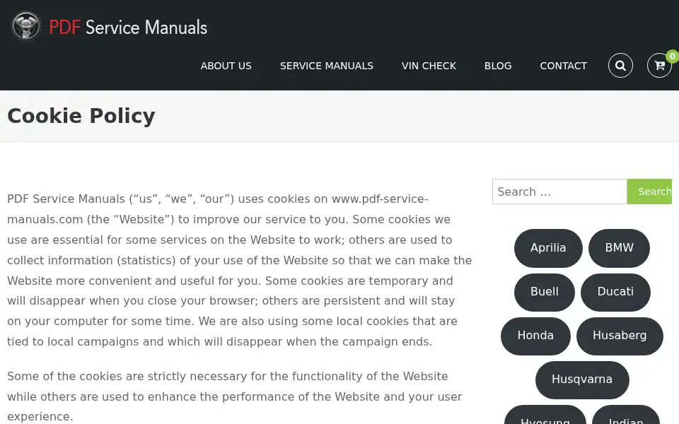 Screenshot of pdf-service-manuals.com