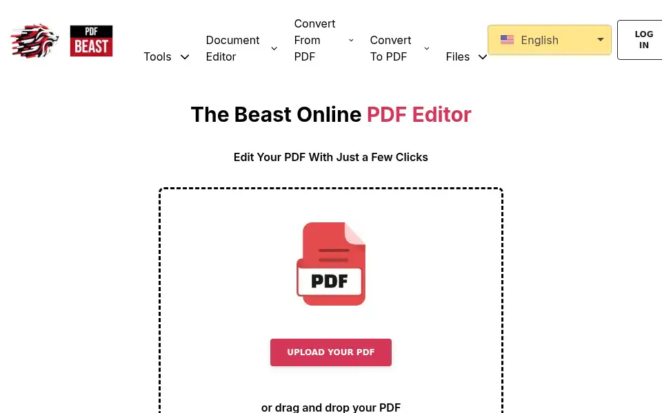 Screenshot of pdfbeast.com