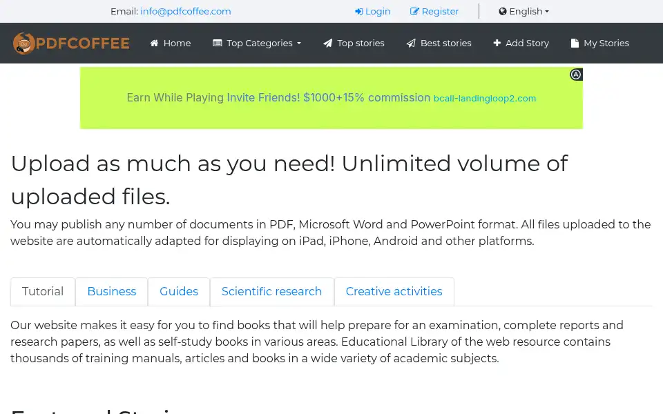 Screenshot of pdfcoffee.com