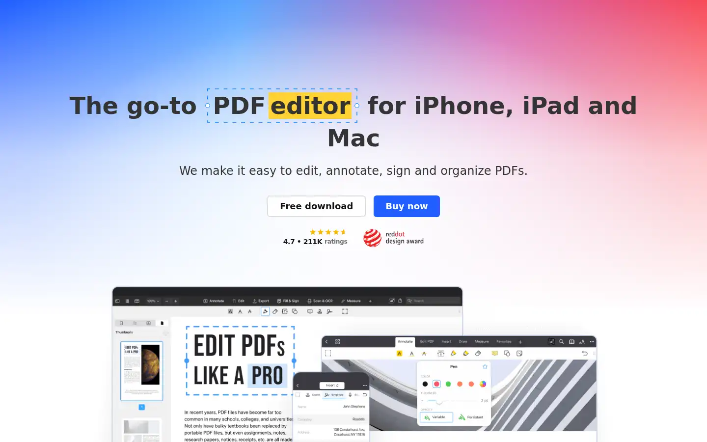 Screenshot of pdfexpert.com
