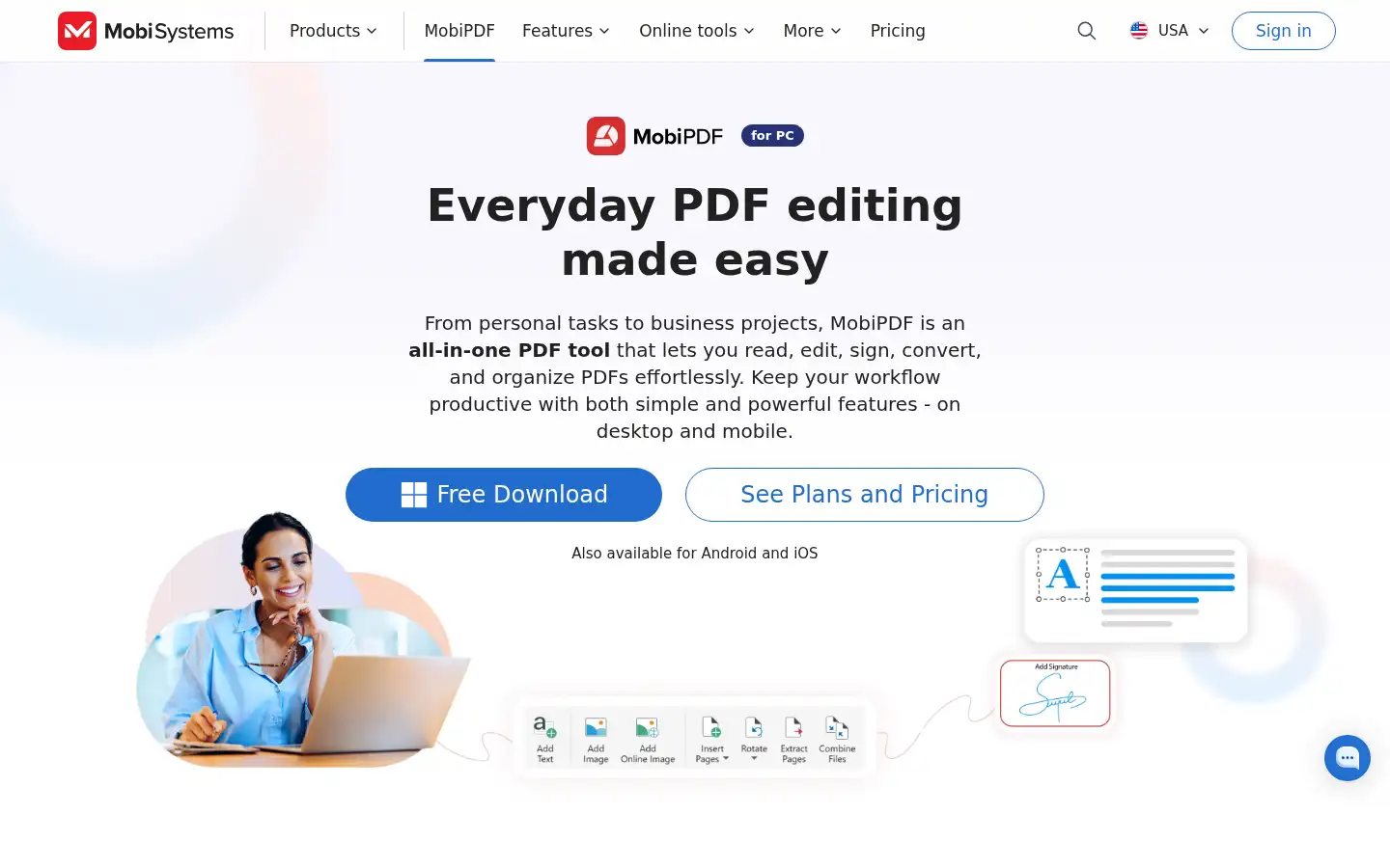 Screenshot of pdfextra.com