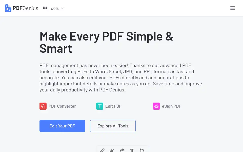 Screenshot of pdfgenius.com