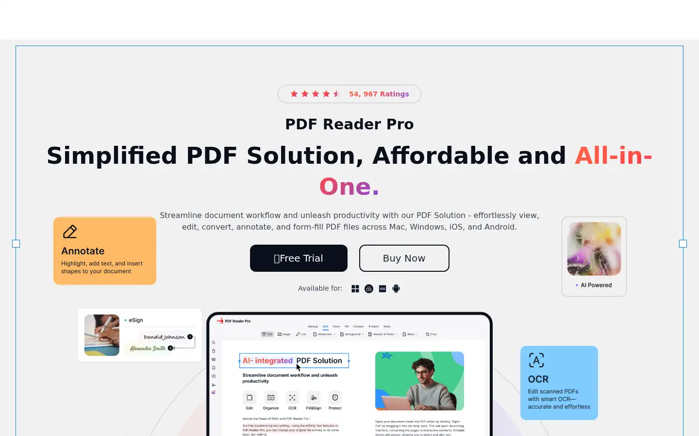 Screenshot of pdfreaderpro.com