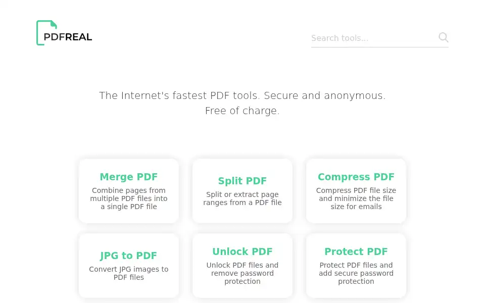 Screenshot of pdfreal.com