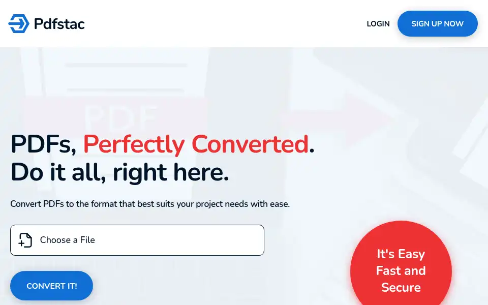 Screenshot of pdfstac.com