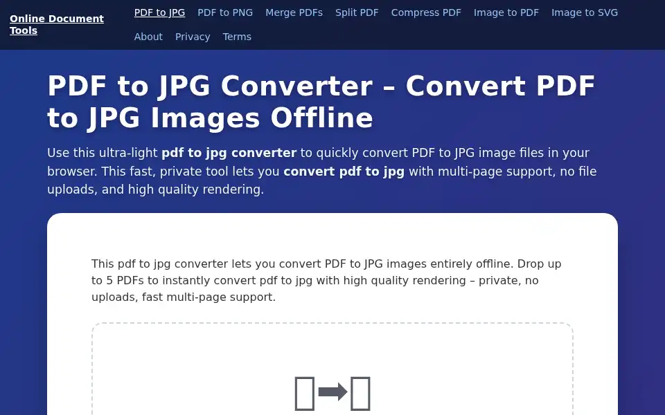 Screenshot of pdftojpgconverter.co