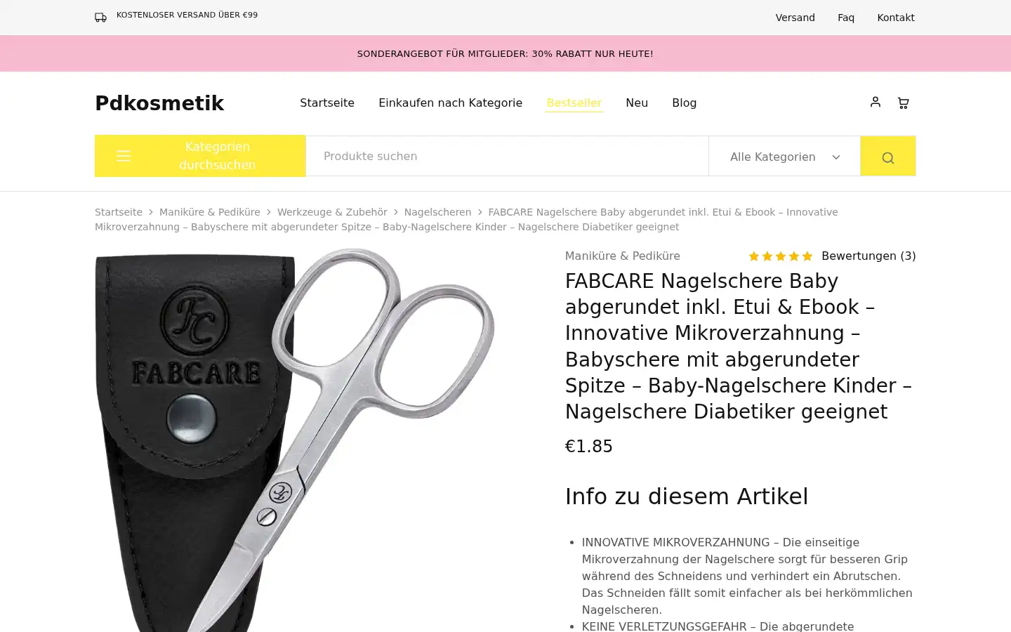 Screenshot of pdkosmetik.de