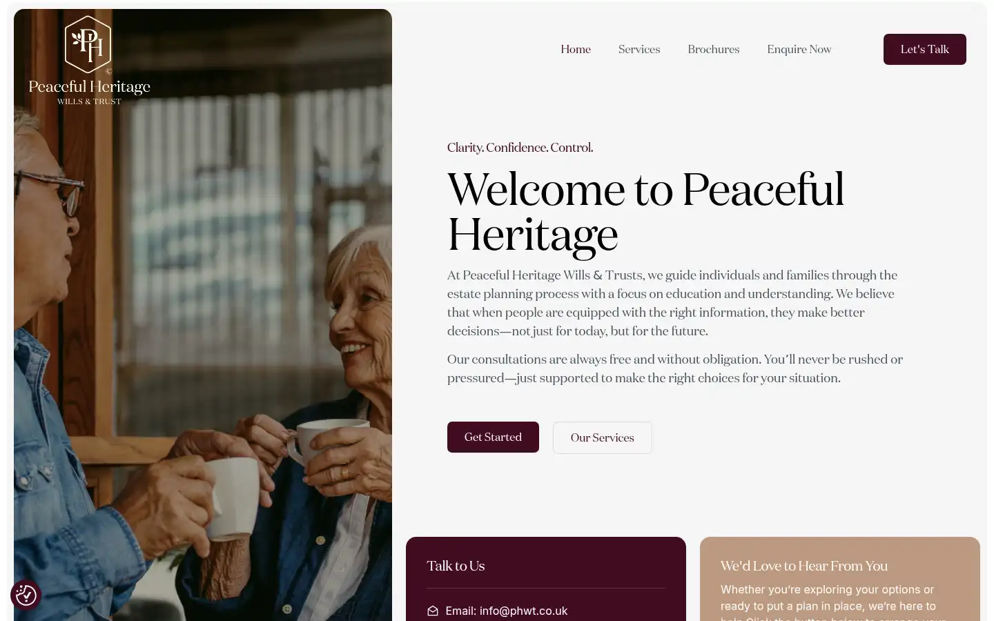 Screenshot of peacefulheritagewt.co.uk