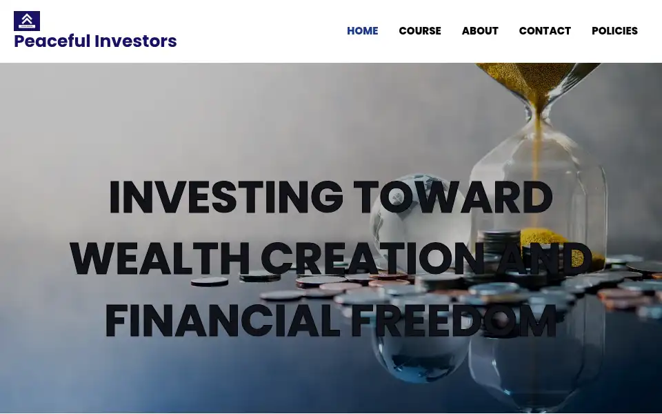 Screenshot of peacefulinvestors.com