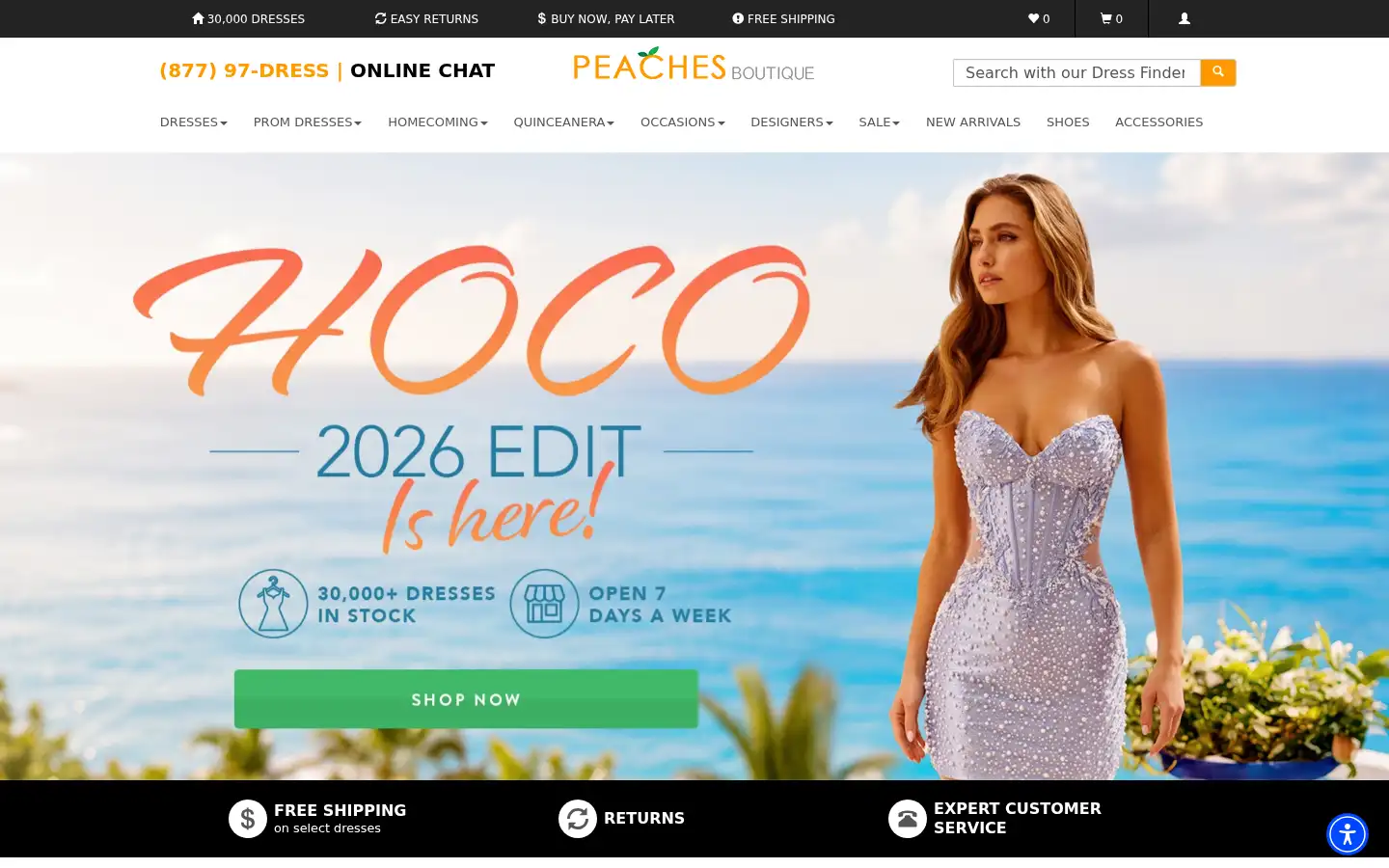 Screenshot of peachesboutique.com