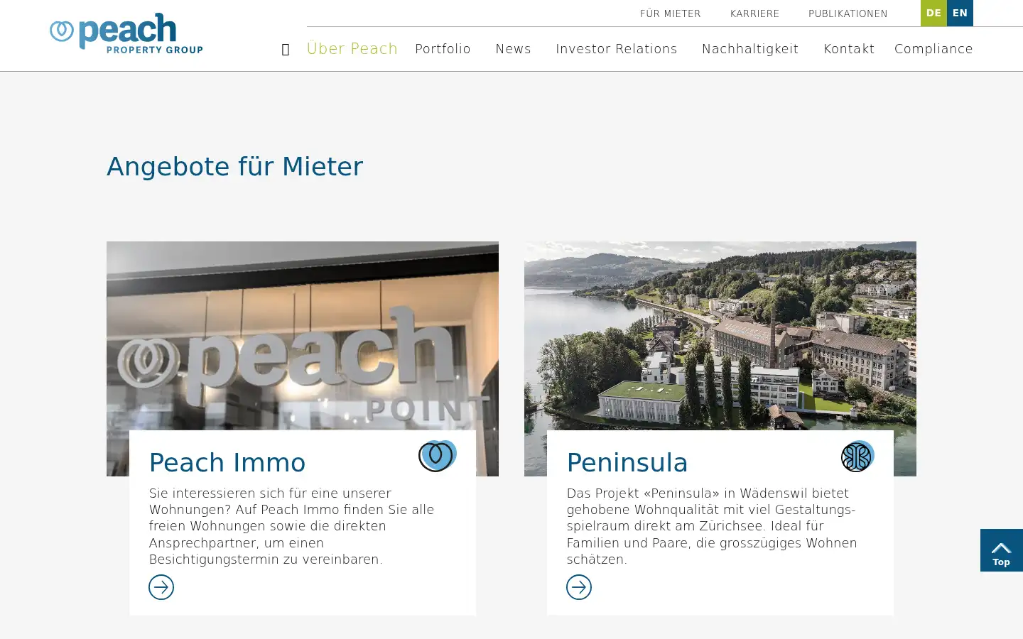 Screenshot of peachproperty.com