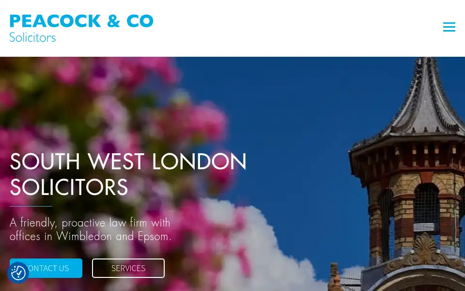 Screenshot of peacock-law.co.uk