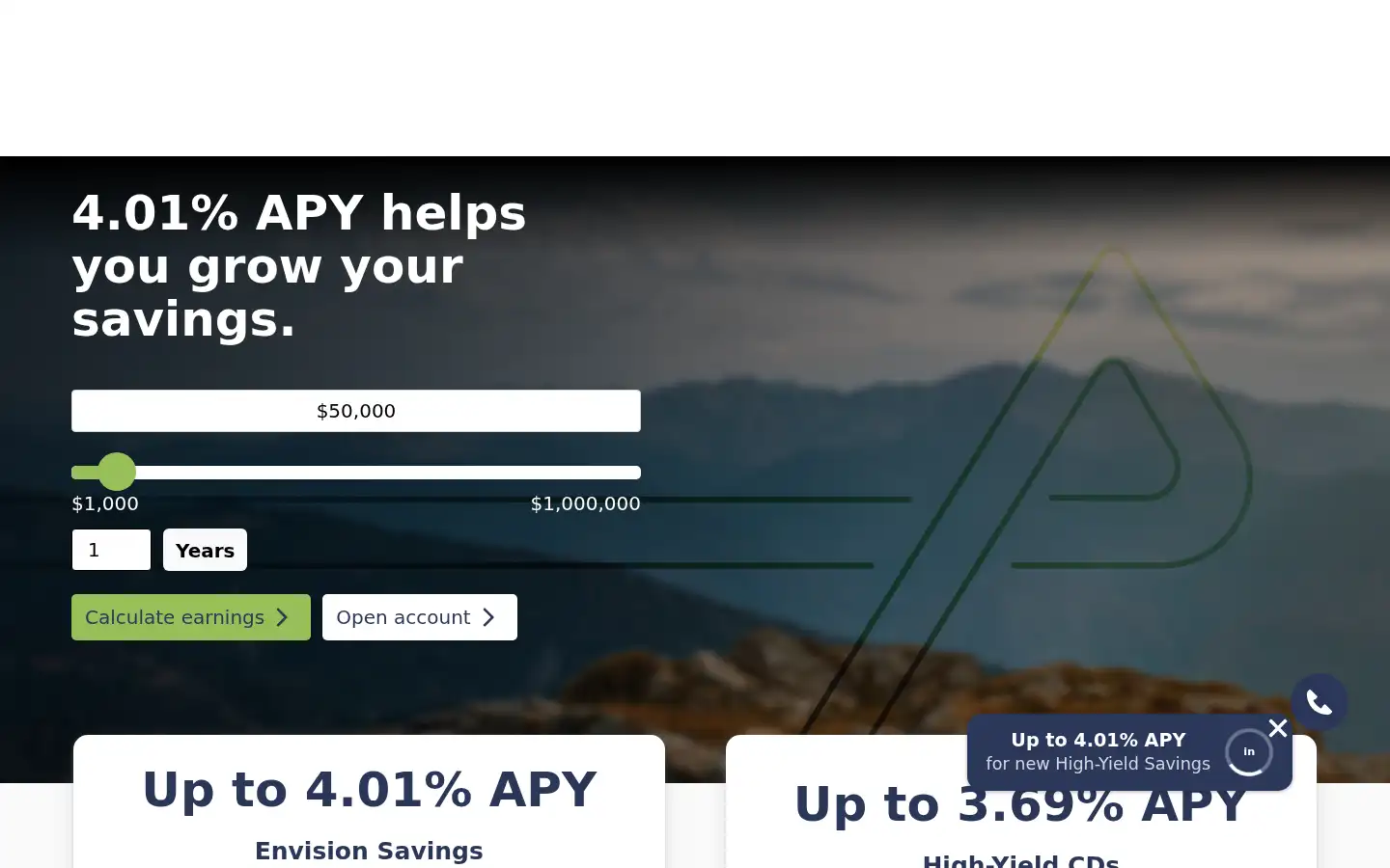 Screenshot of peak.bank