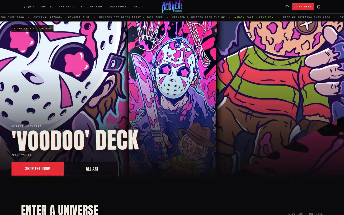 Screenshot of peakedapparel.co.uk