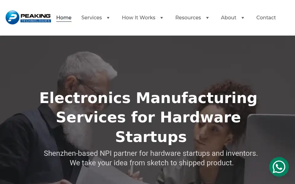 Screenshot of peakingtech.com