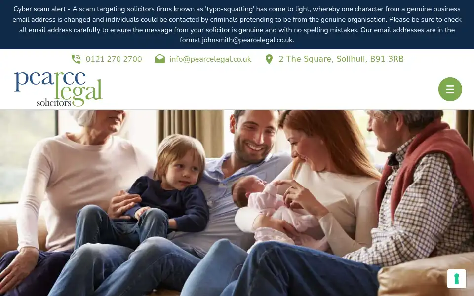 Screenshot of pearcelegal.co.uk
