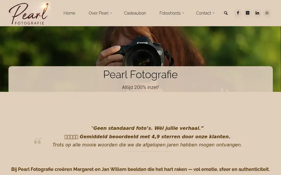 Screenshot of pearlfotografie.nl