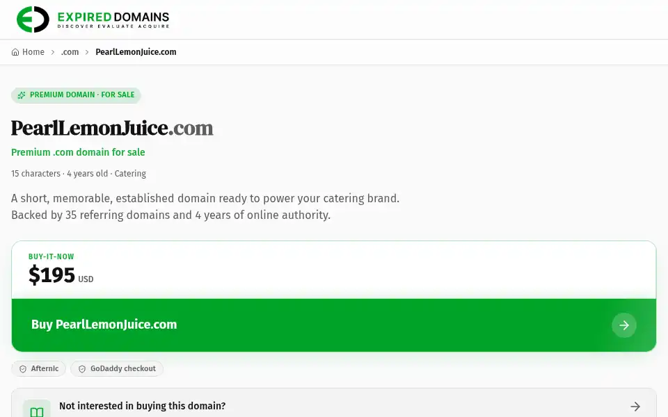 Screenshot of pearllemonjuice.com