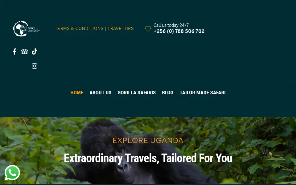 Screenshot of pearlnatureholidays.com