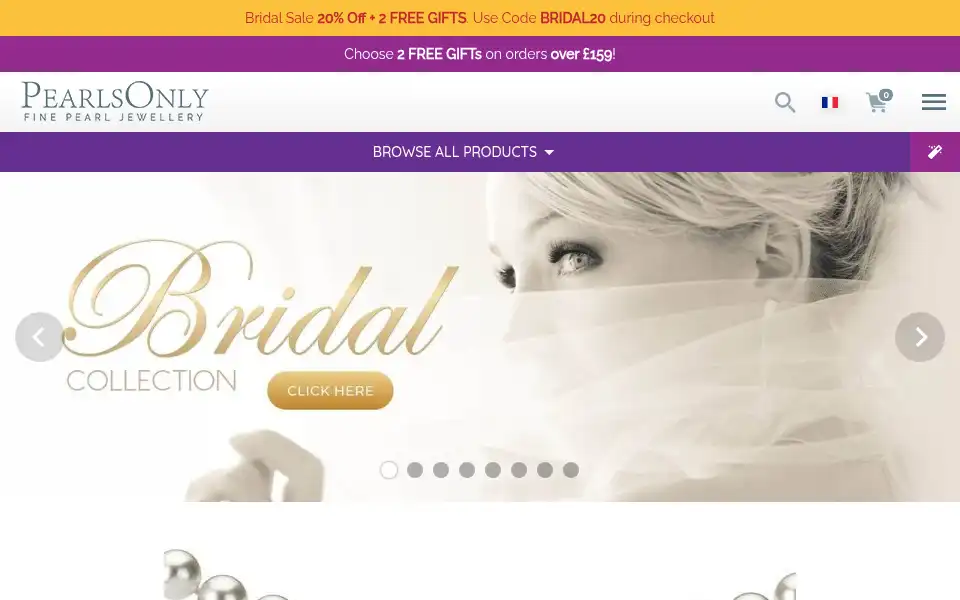 Screenshot of pearlsonly.co.uk