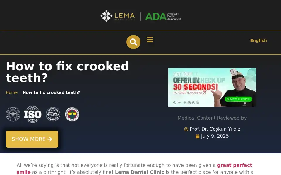Screenshot of pearlysmileturkey.com