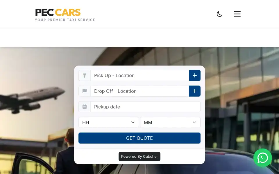Screenshot of peccars.co.uk