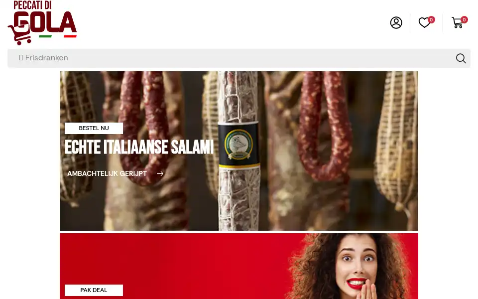 Screenshot of peccatidigola.nl