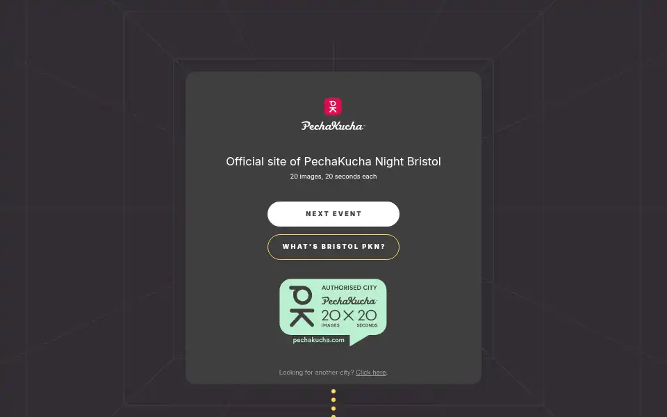 Screenshot of pechakucha.co.uk