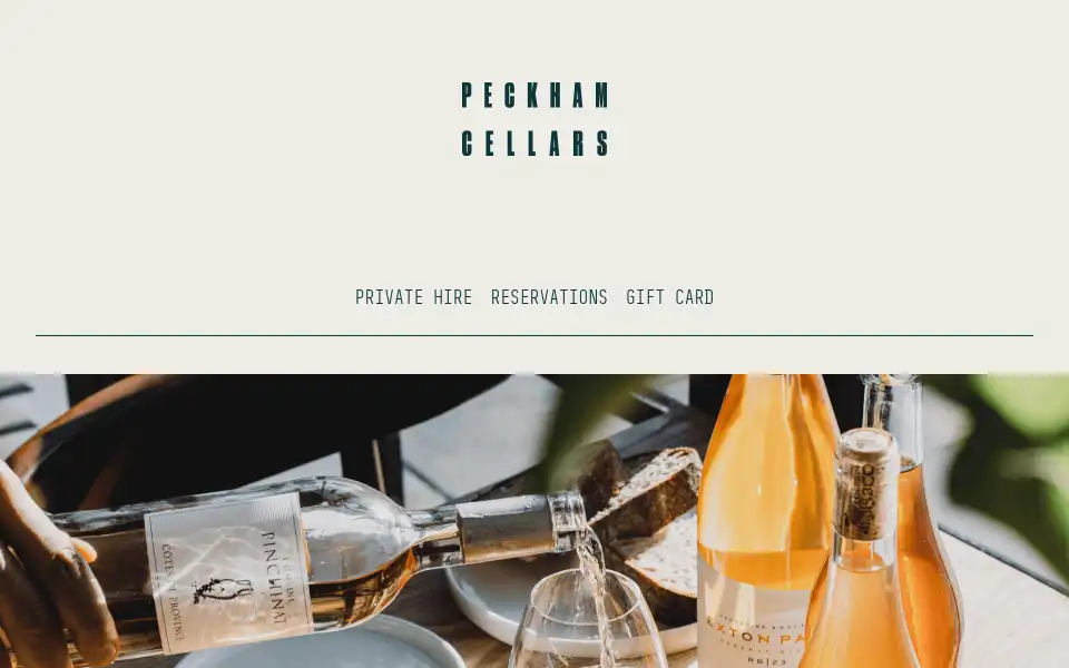 Screenshot of peckhamcellars.co.uk