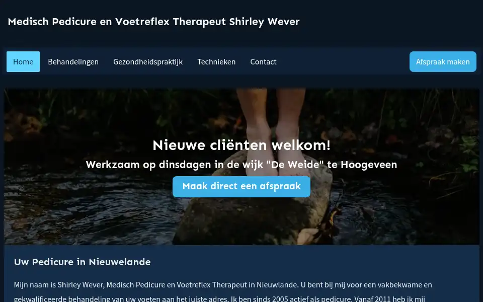 Screenshot of pedicure-nieuwlande.nl