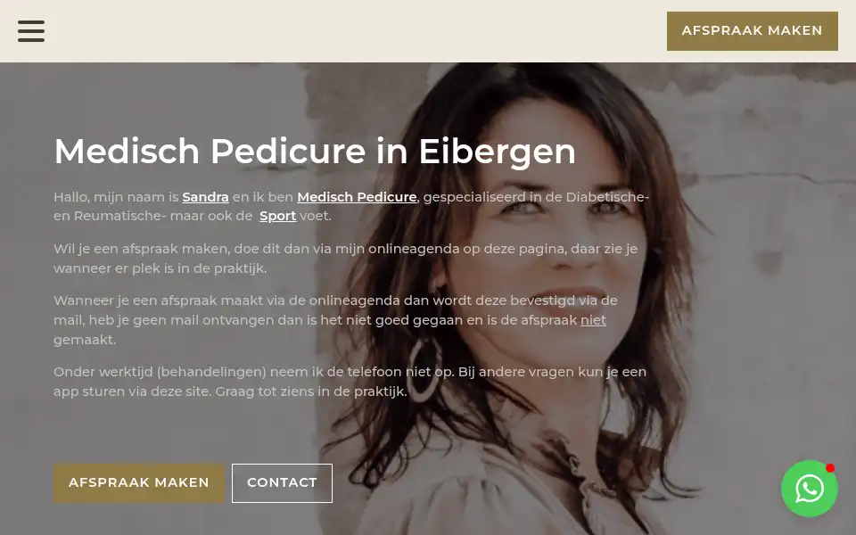 Screenshot of pedicure-sandra.nl