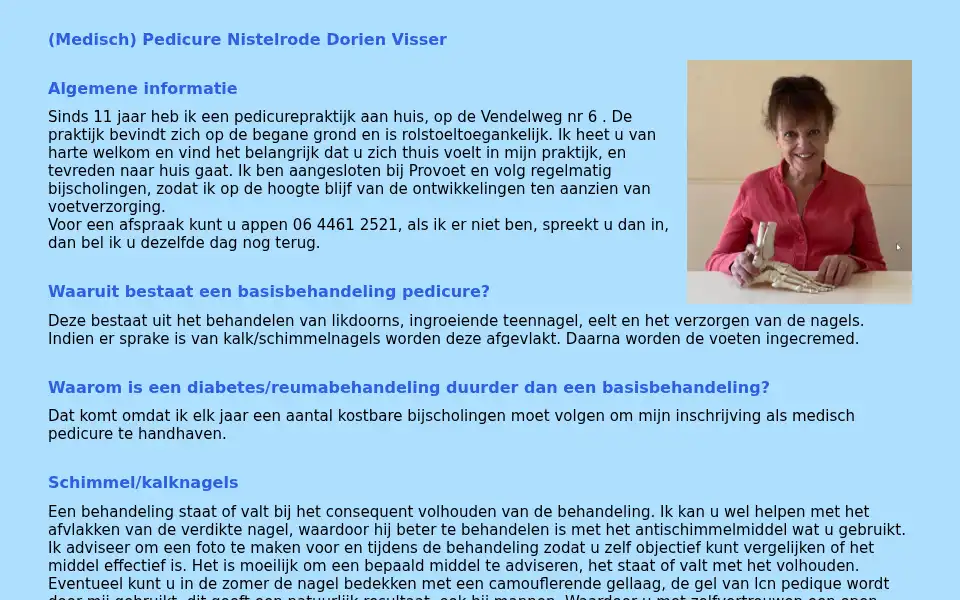 Screenshot of pedicurenistelrode.nl