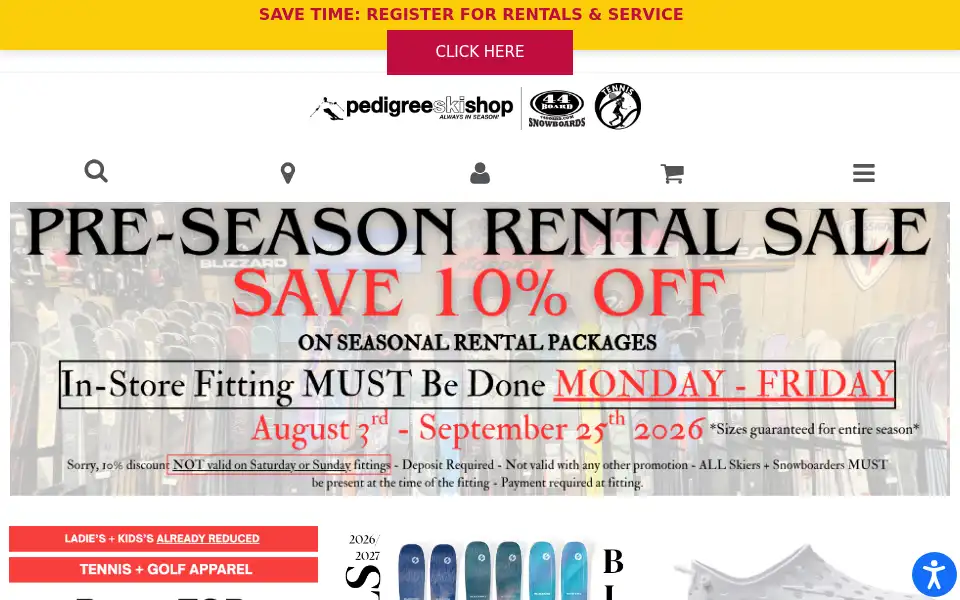 Screenshot of pedigreeskishop.com