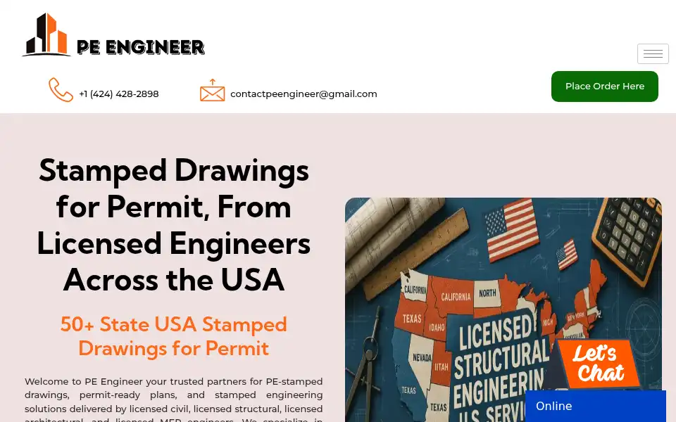 Screenshot of peengineer.com