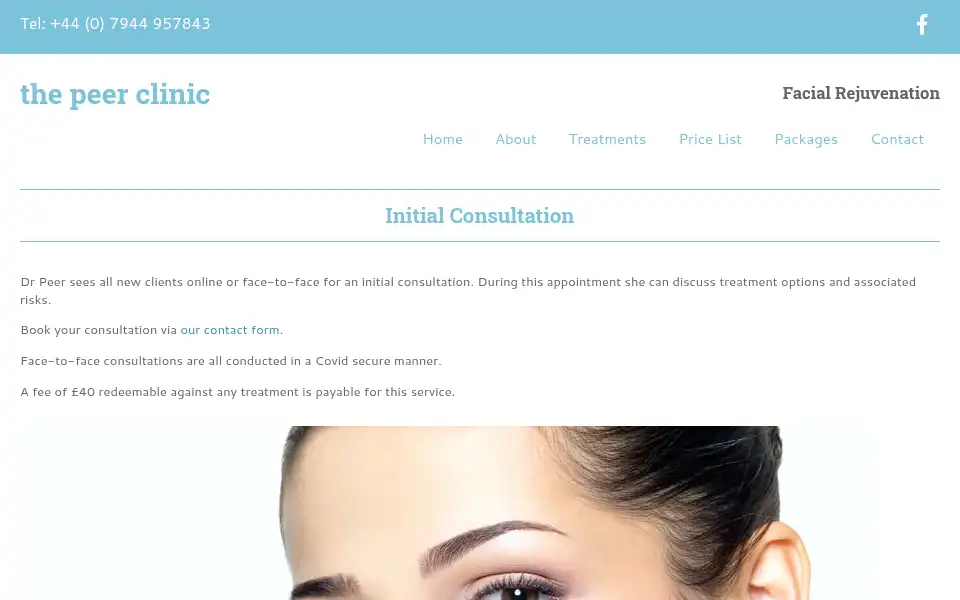 Screenshot of peerclinic.co.uk
