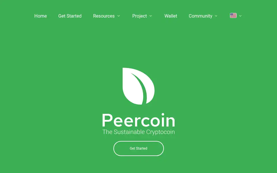 Screenshot of peercoin.net
