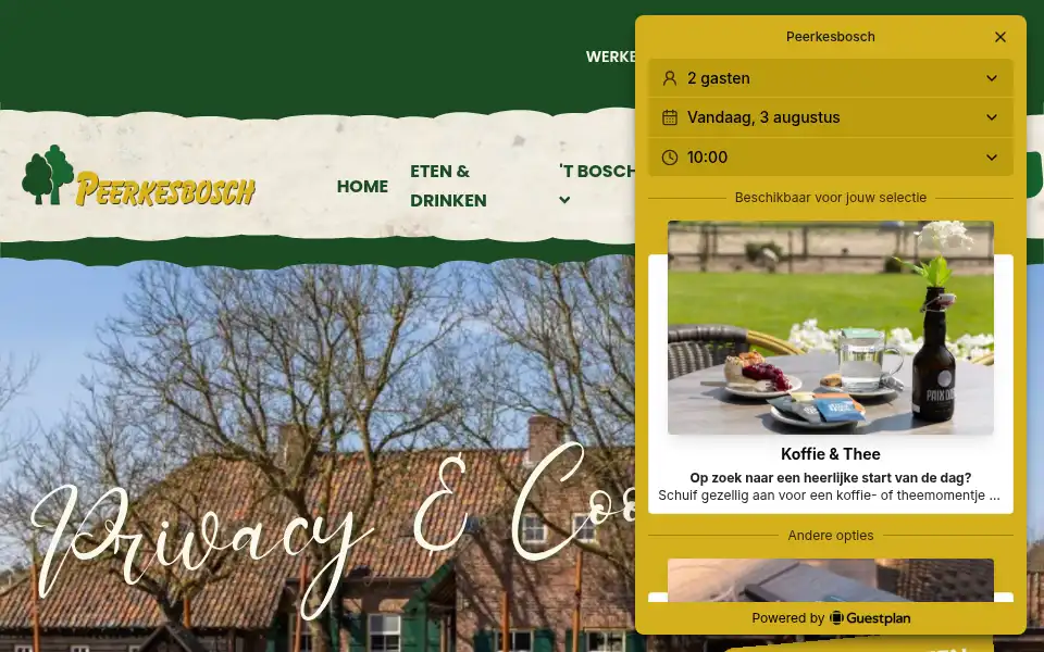 Screenshot of peerkesbosch.nl
