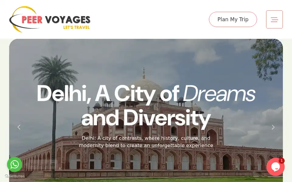 Screenshot of peervoyages.com
