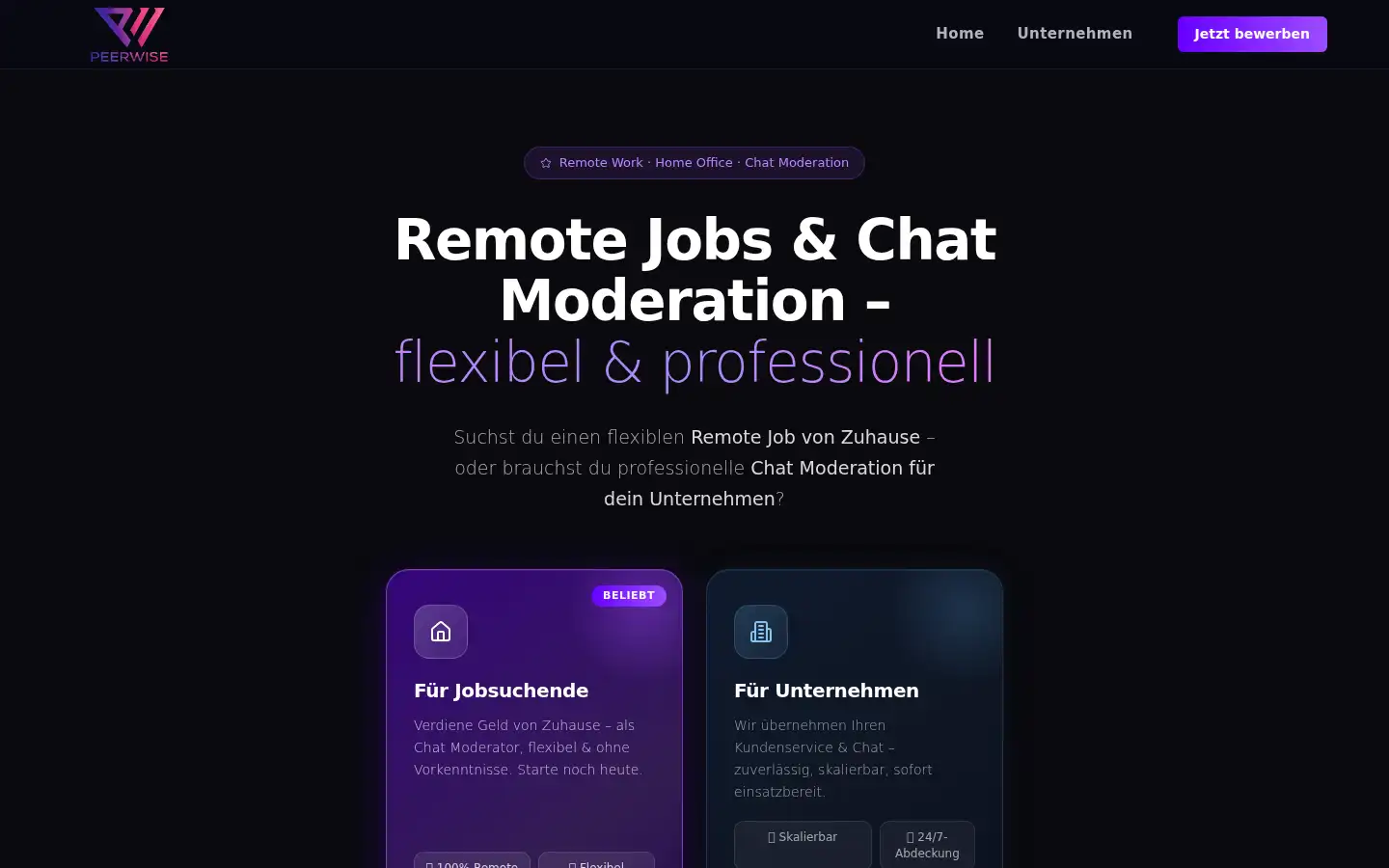 Screenshot of peerwise.de