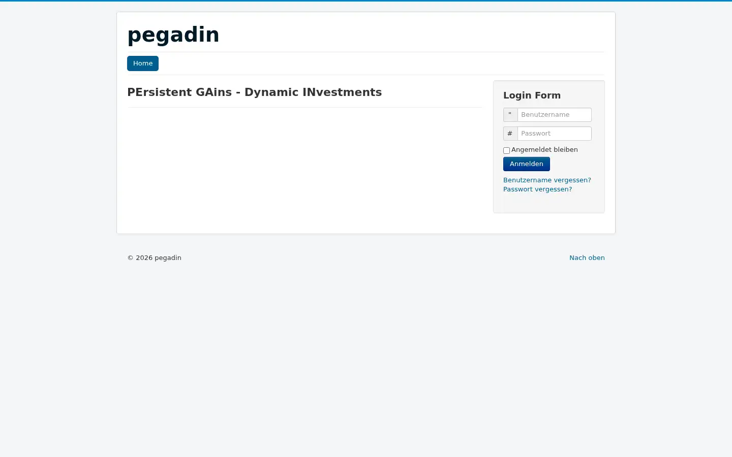 Screenshot of pegadin.com